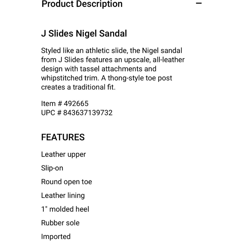 NWT J/SLIDES NIGEL Black Leather Tassel Sandal - Picture 2 of 11